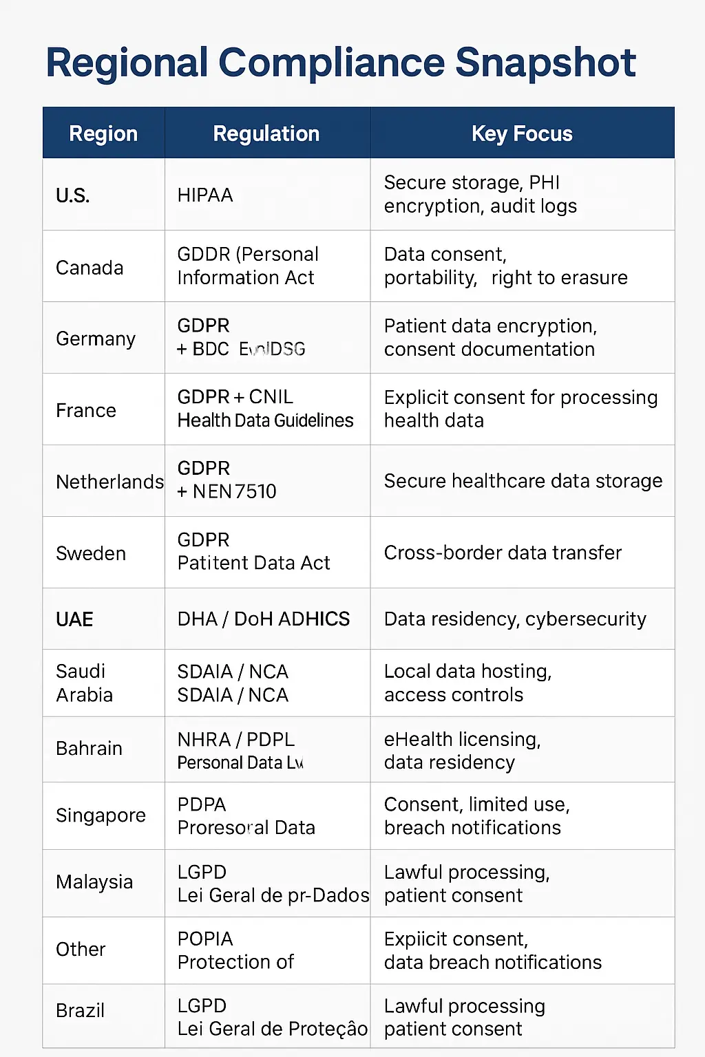 Workflow illustration showing nine interconnected modules of a healthcare management system including registration, scheduling, billing, lab, pharmacy, and analytics.