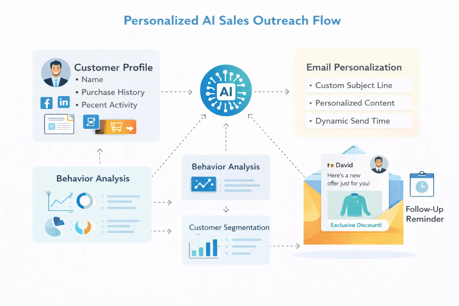 Personalized AI sales outreach workflow diagram
