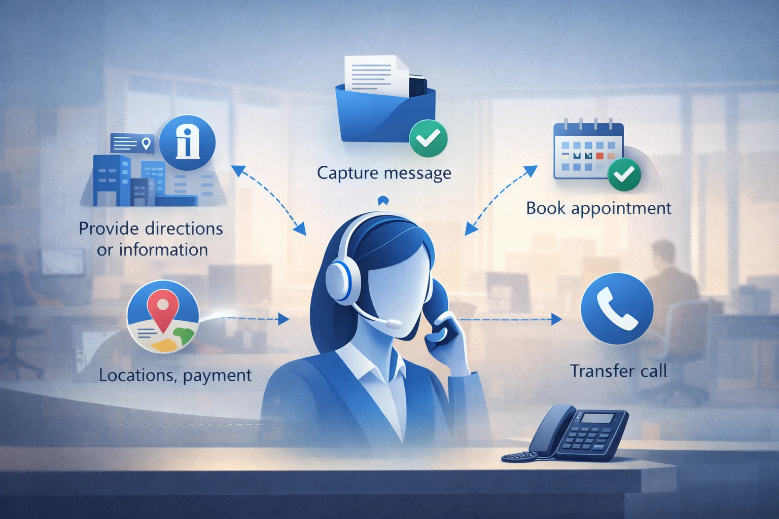 AI voice agent acting as a virtual receptionist