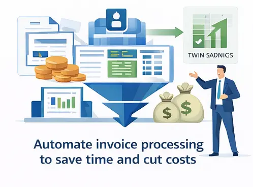 AP automation ROI visual showing faster invoice processing and reduced manual work