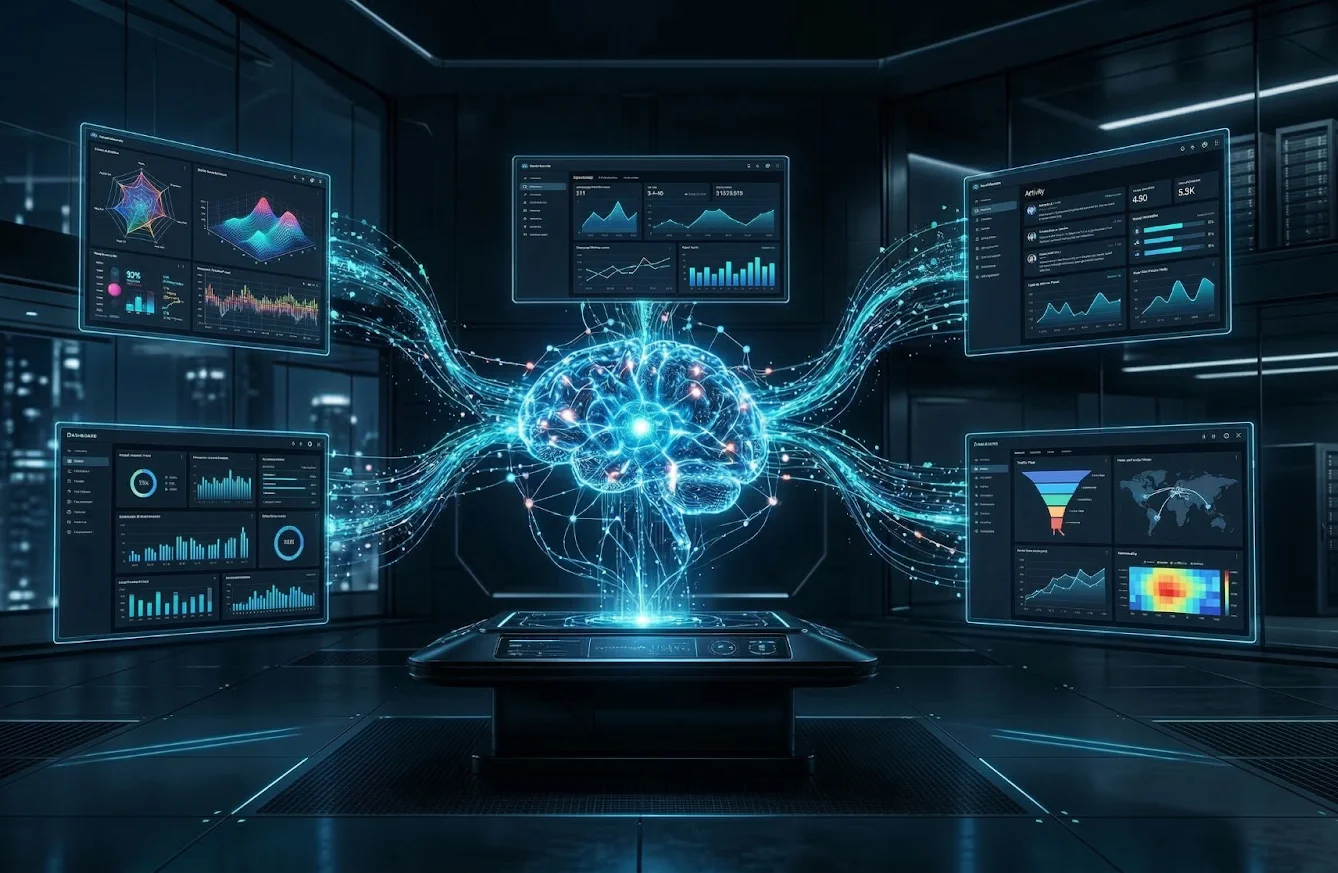 AI combining data from email ads social media and website activity to identify high intent buyers