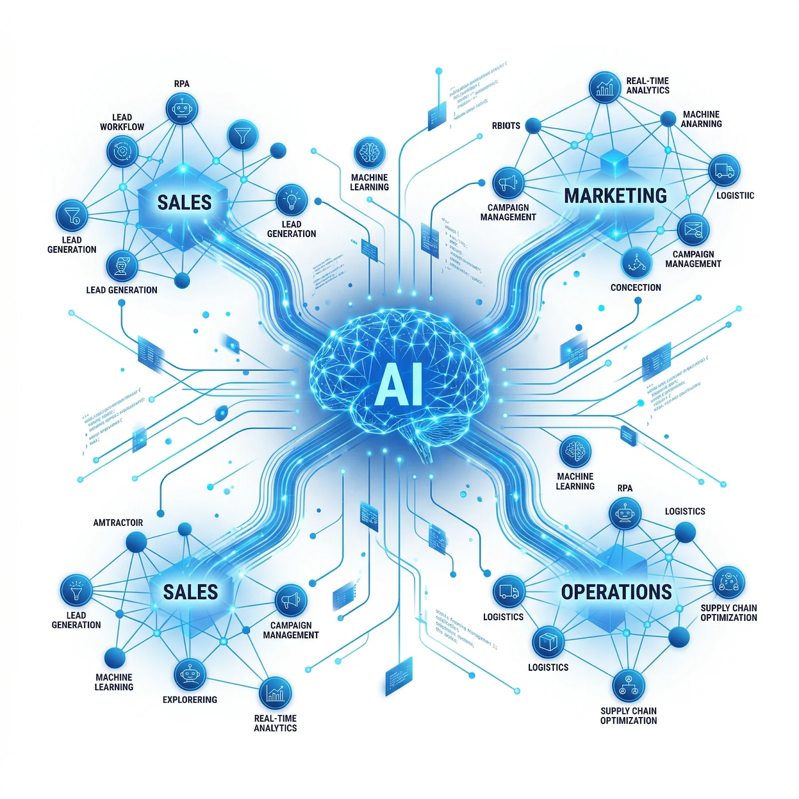 AI autonomously managing real time workflows across systems to optimize business operations