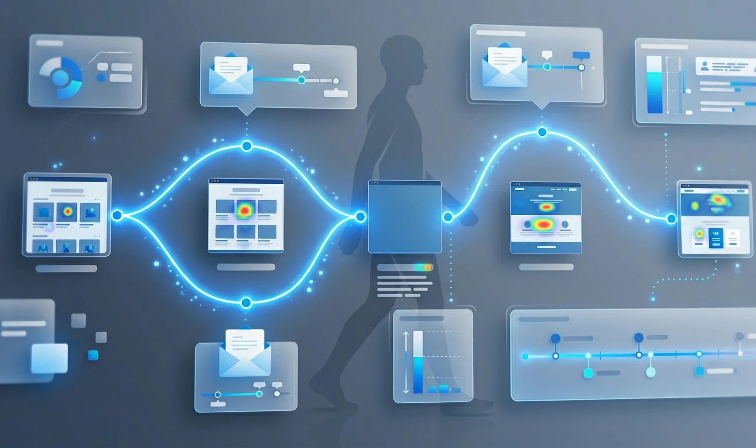 AI analyzing customer engagement signals across website email and digital touchpoints to identify buying intent