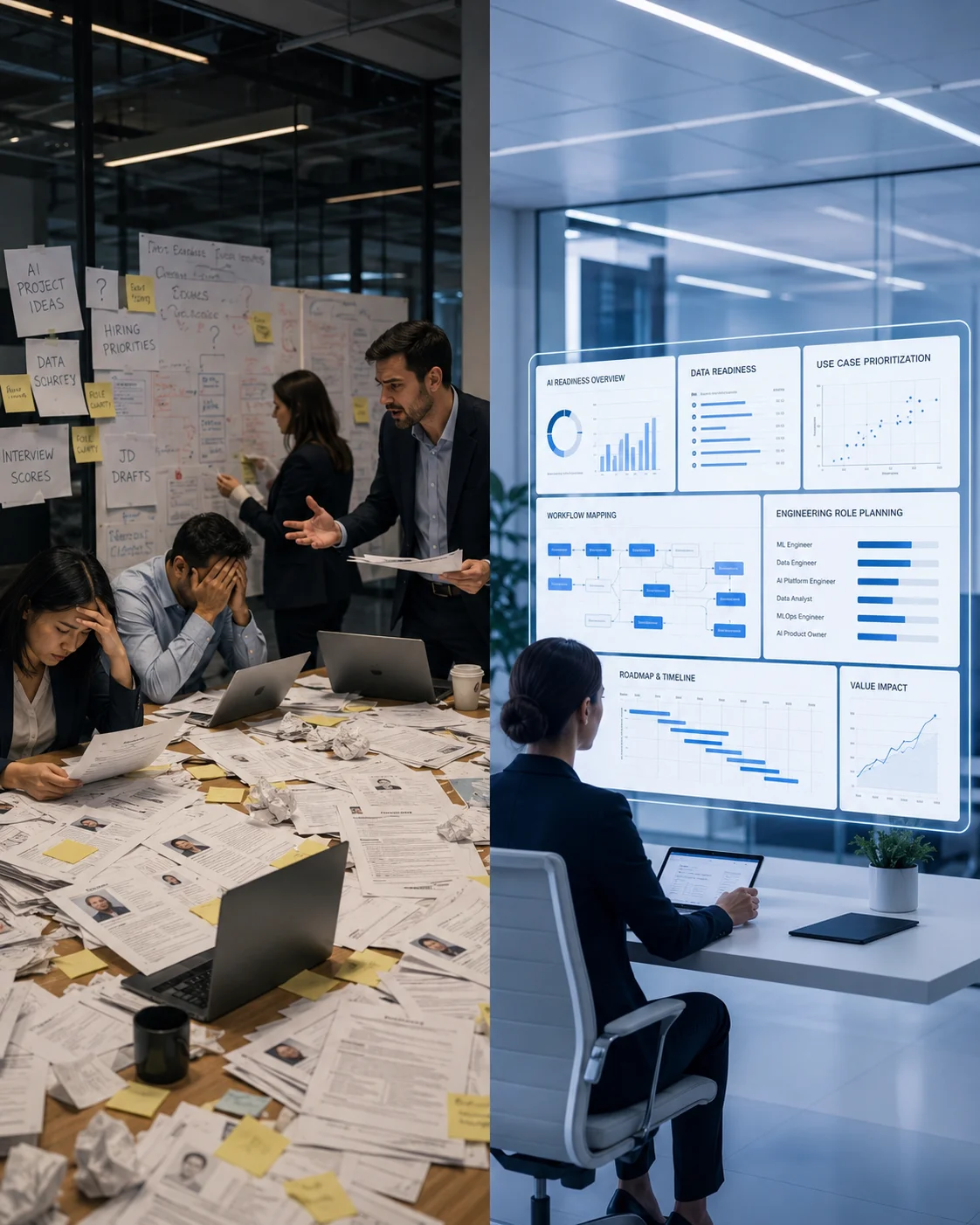 AI hiring confusion compared with structured AI readiness planning