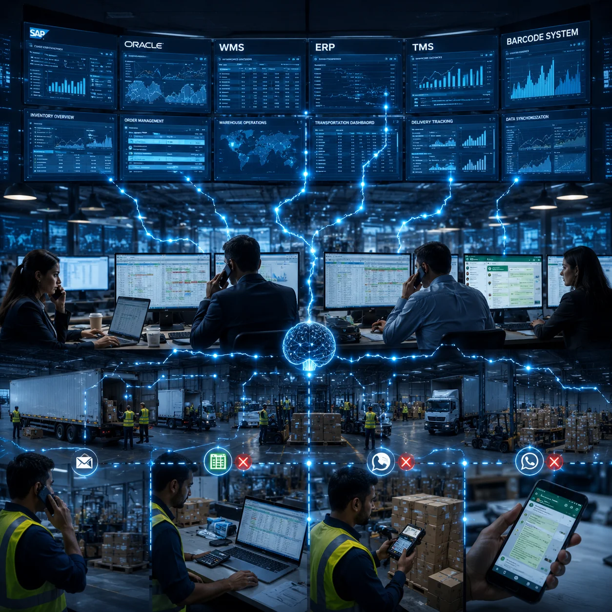 Disconnected warehouse systems creating operational confusion despite multiple software platforms